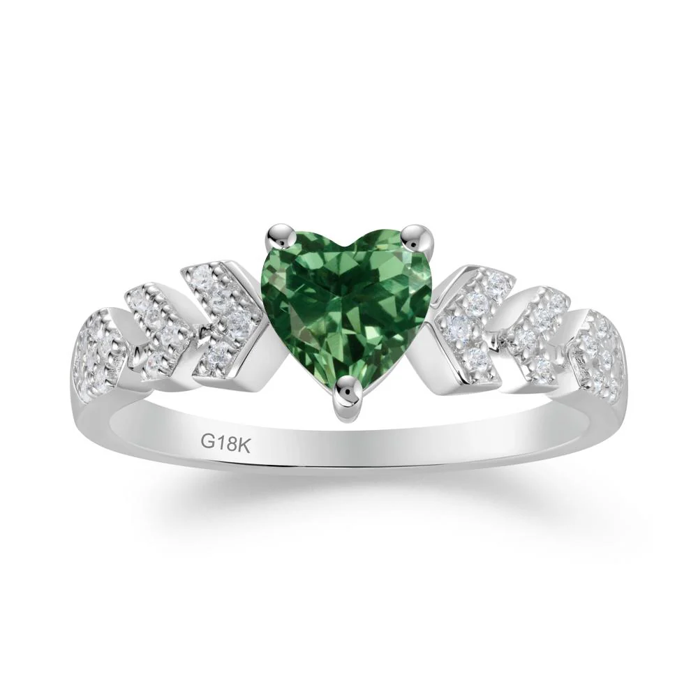 Romantic Heart Cut Green Sapphire Statement Ring - Image 6