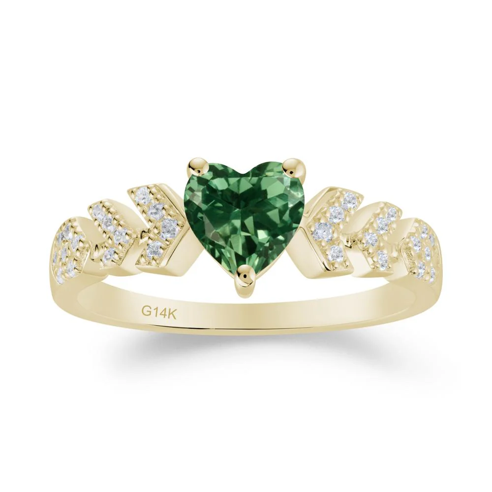 Romantic Heart Cut Green Sapphire Statement Ring - Image 8