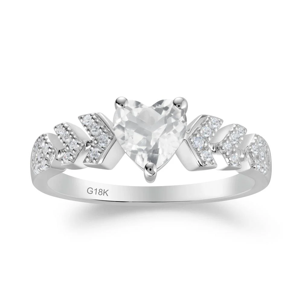 Romantic Heart Cut White Topaz Statement Ring - Image 2