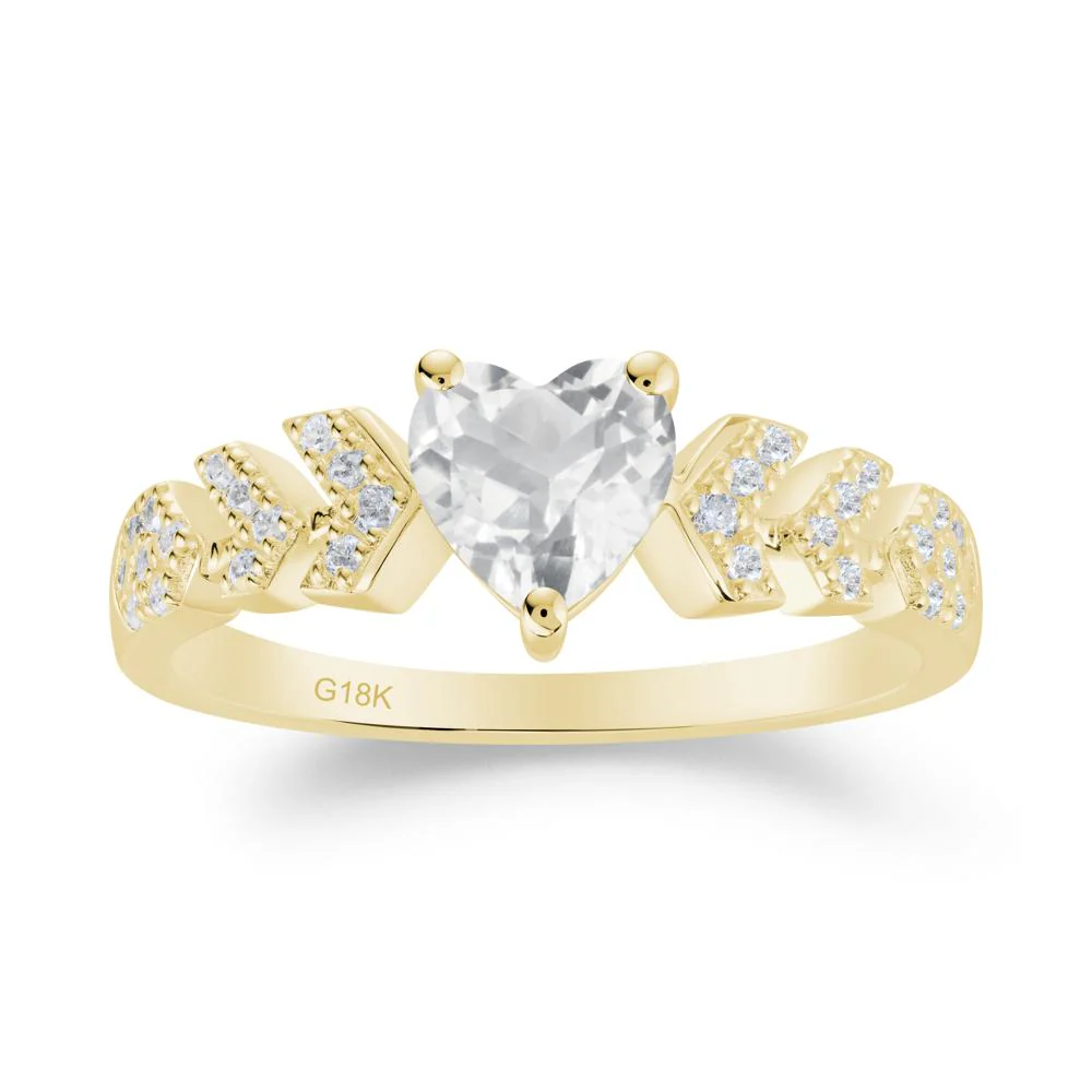 Romantic Heart Cut White Topaz Statement Ring - Image 5