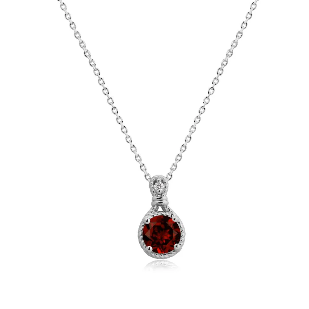 Rope Frame Garnet Necklace - Image 8