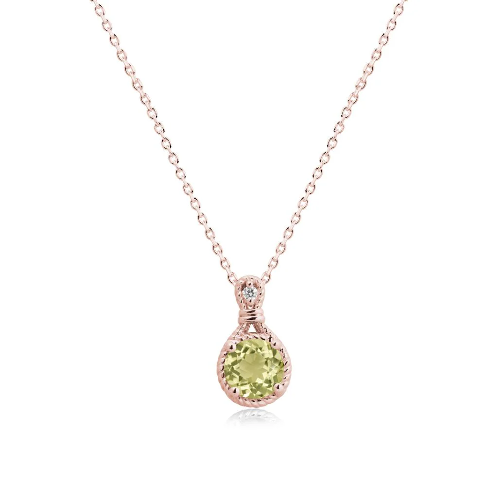 Rope Frame Lemon Quartz Necklace - Image 5