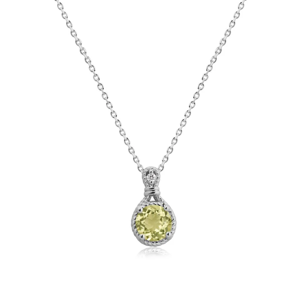 Rope Frame Lemon Quartz Necklace - Image 8