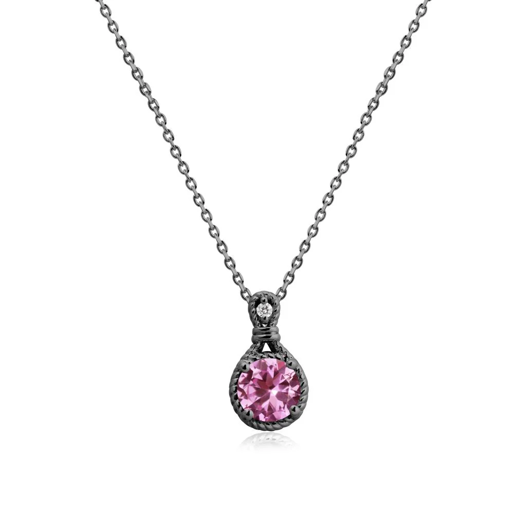 Rope Frame Pink Sapphire Necklace - Image 7