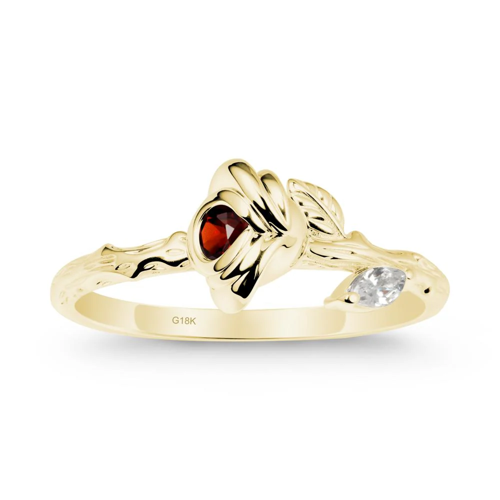 Rose Garnet Ring with Woodgrain Textured - Image 6