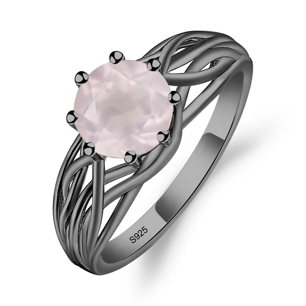 Rose Quartz Intertwined Ring - Image 2
