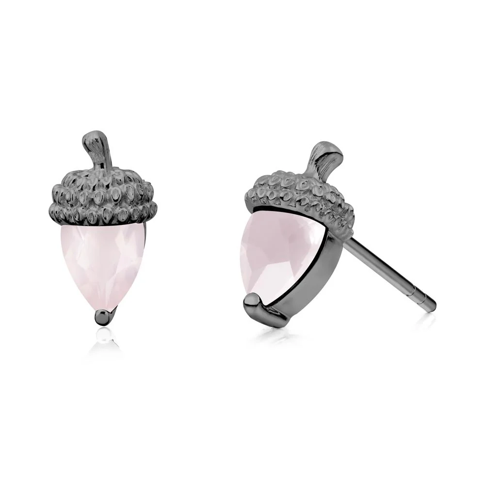 Rose Quartz Acorn Earrings - Image 7