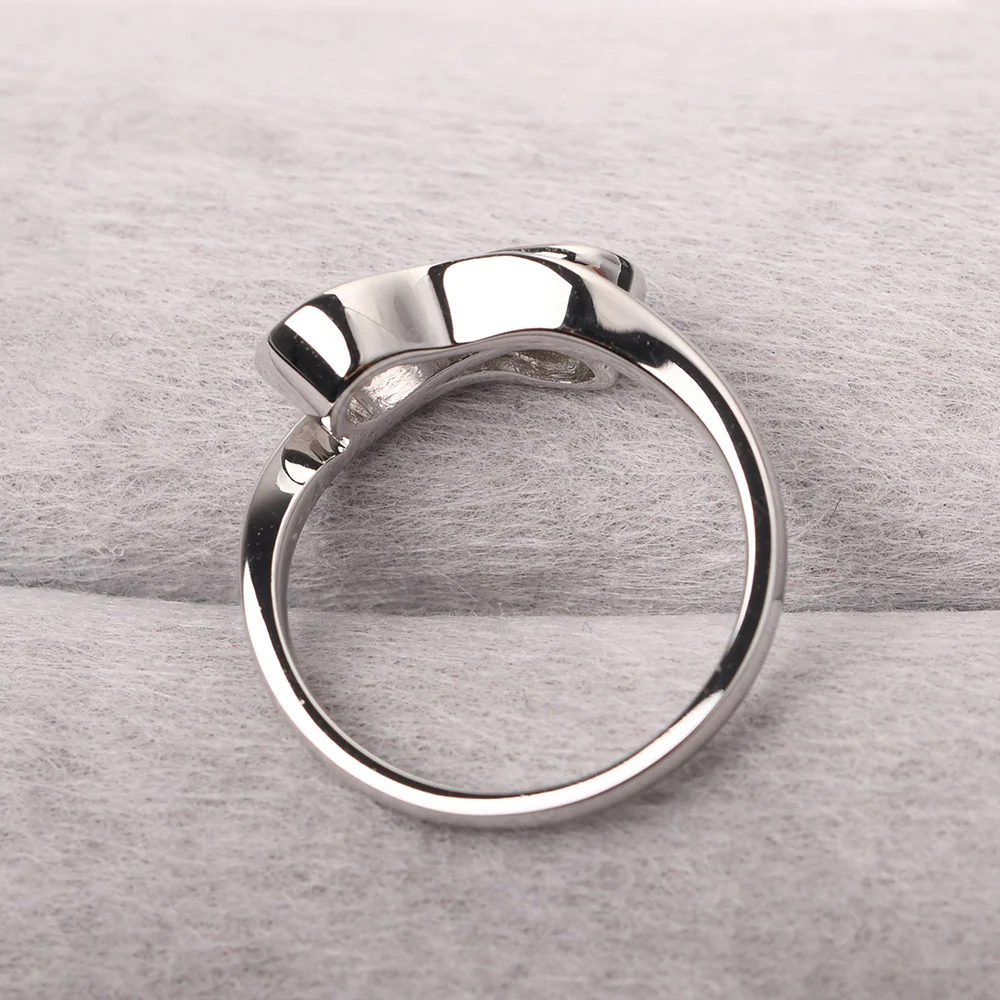 Cubic Zirconia and Rose Quartz Double Stone Engagement Ring - Image 3