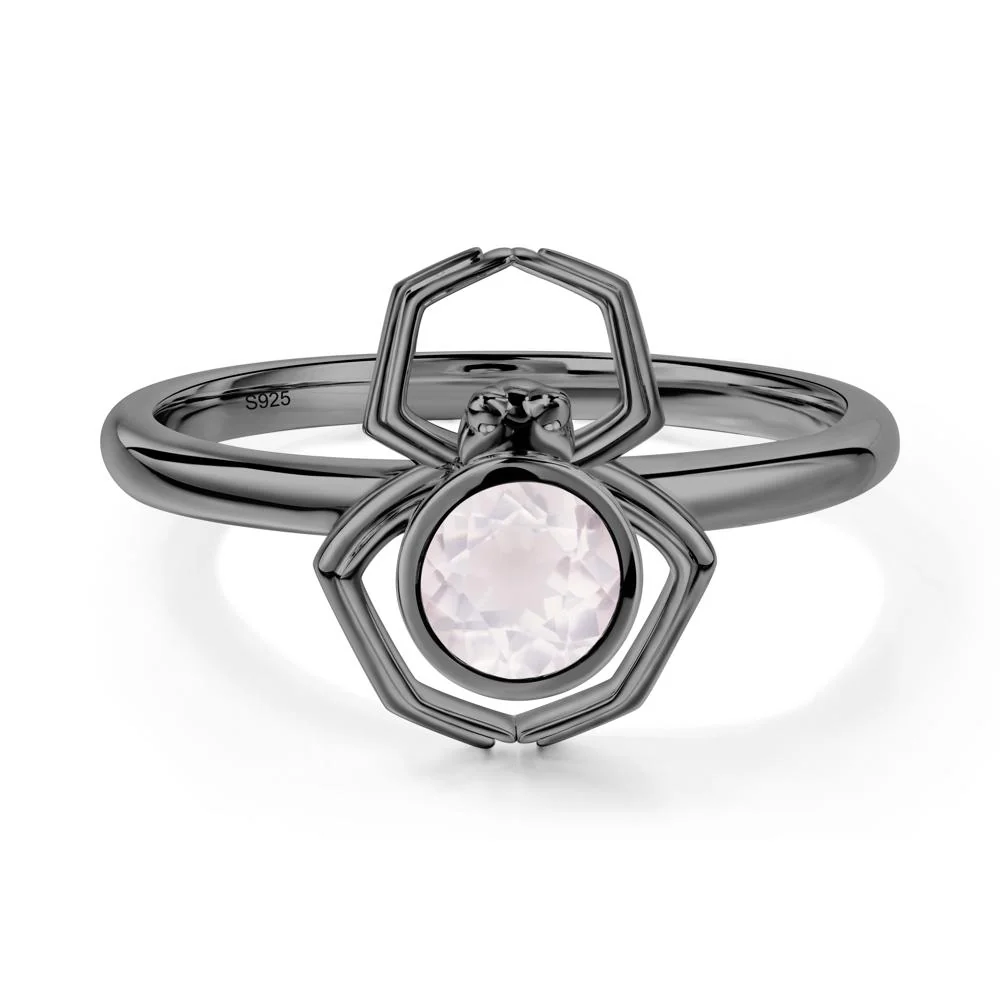 Rose Quartz Bezel Set Spider Ring