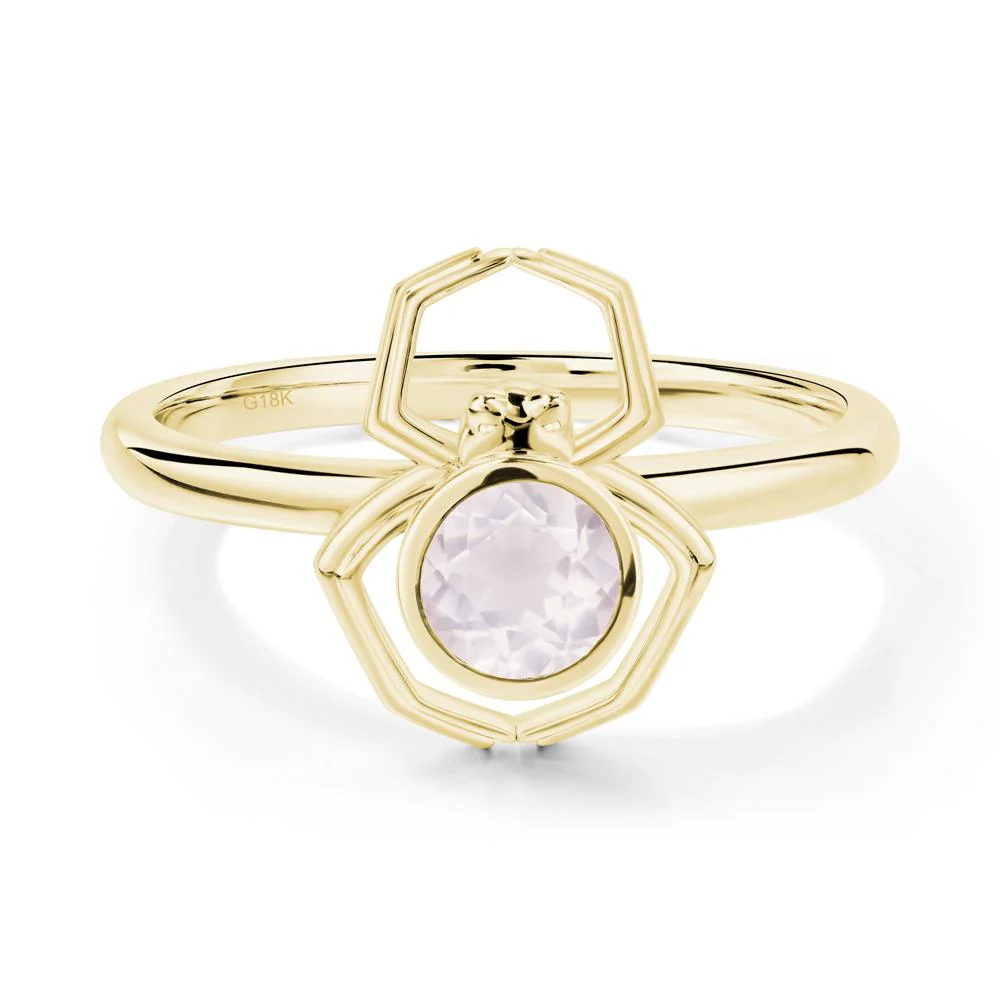 Rose Quartz Bezel Set Spider Ring - Image 2