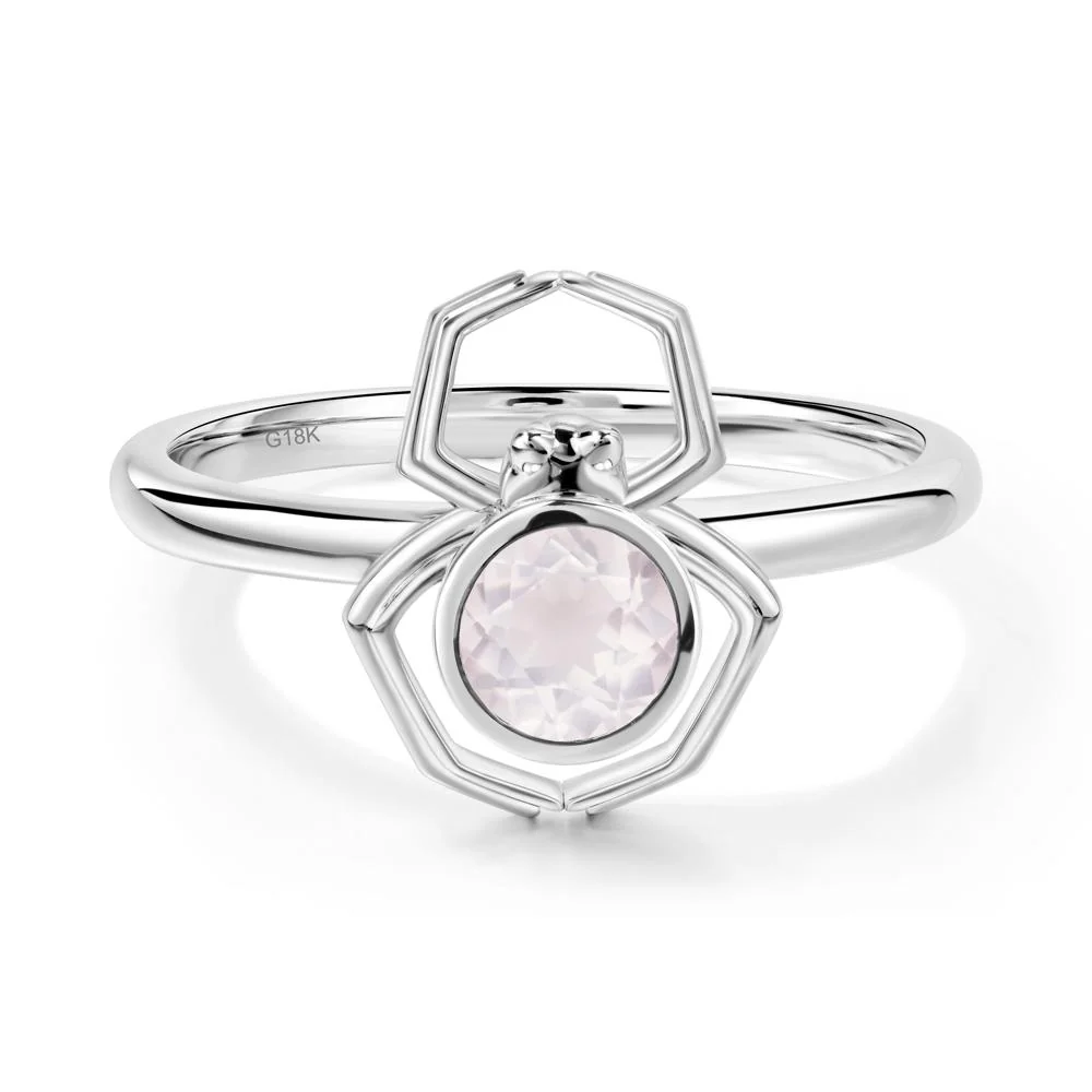 Rose Quartz Bezel Set Spider Ring - Image 6