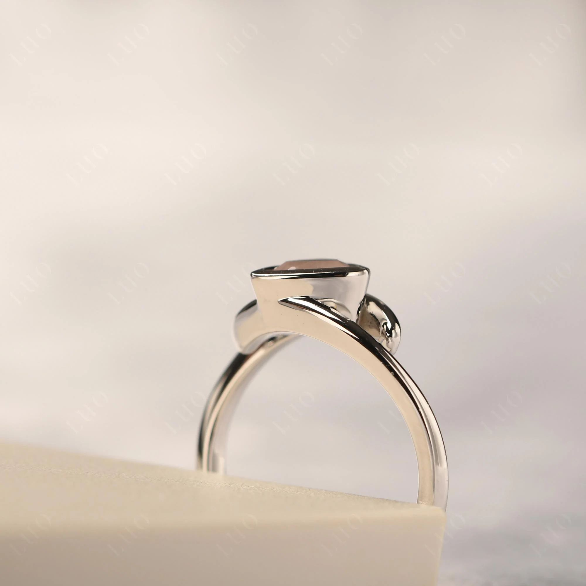 Bezel Set Rose Quartz Ring - Image 13