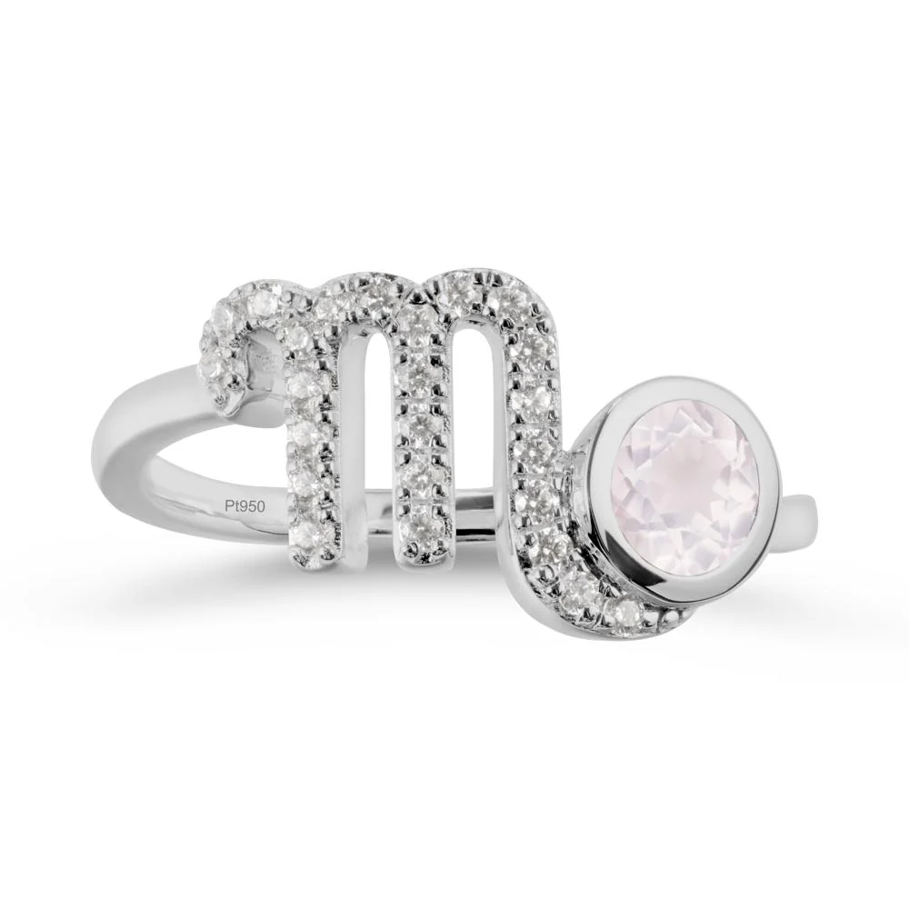 Rose Quartz Bypass Scorpio Zodiac Ring-Resourceful & Brave - Image 8