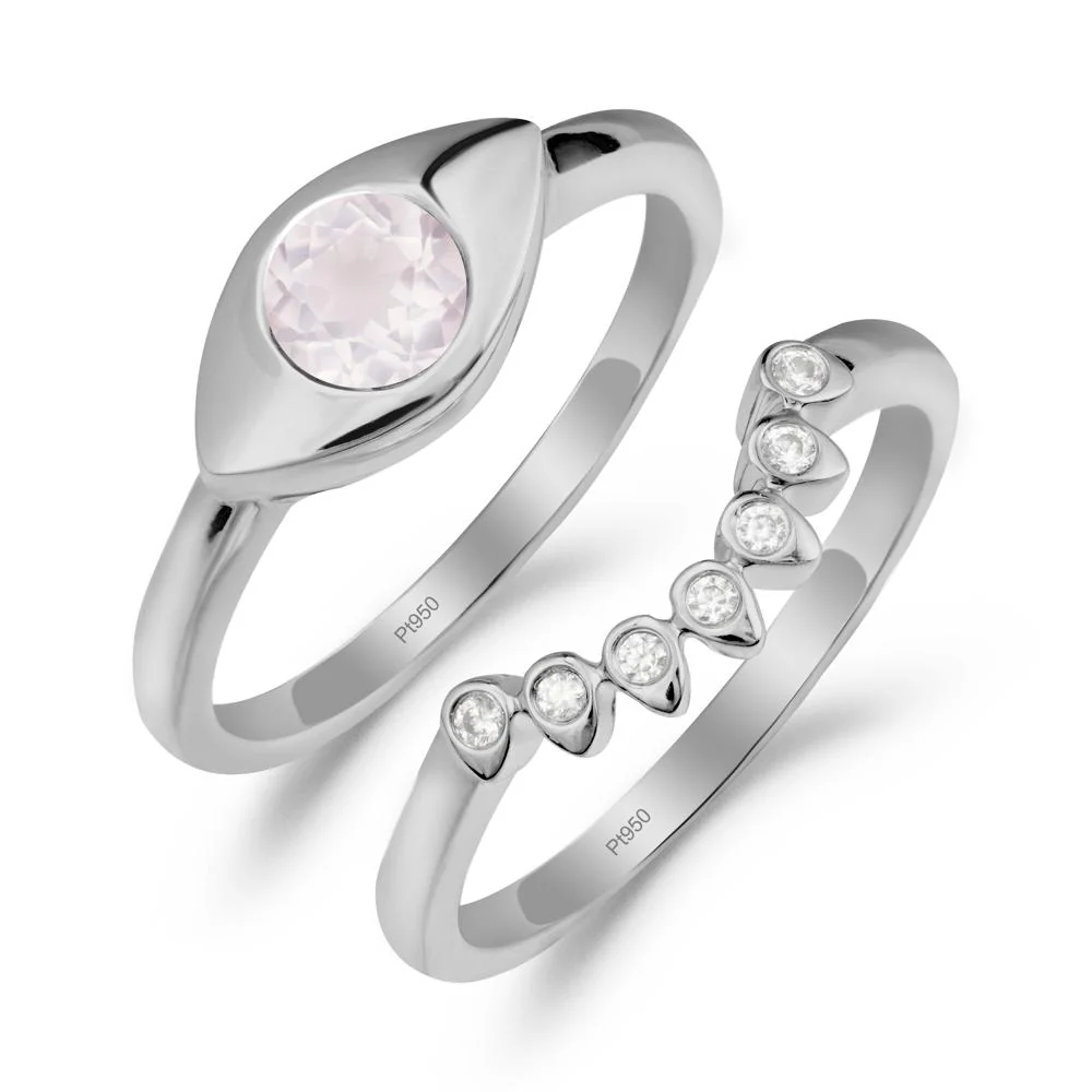 Rose Quartz Evil Eye Ring Set - Image 9