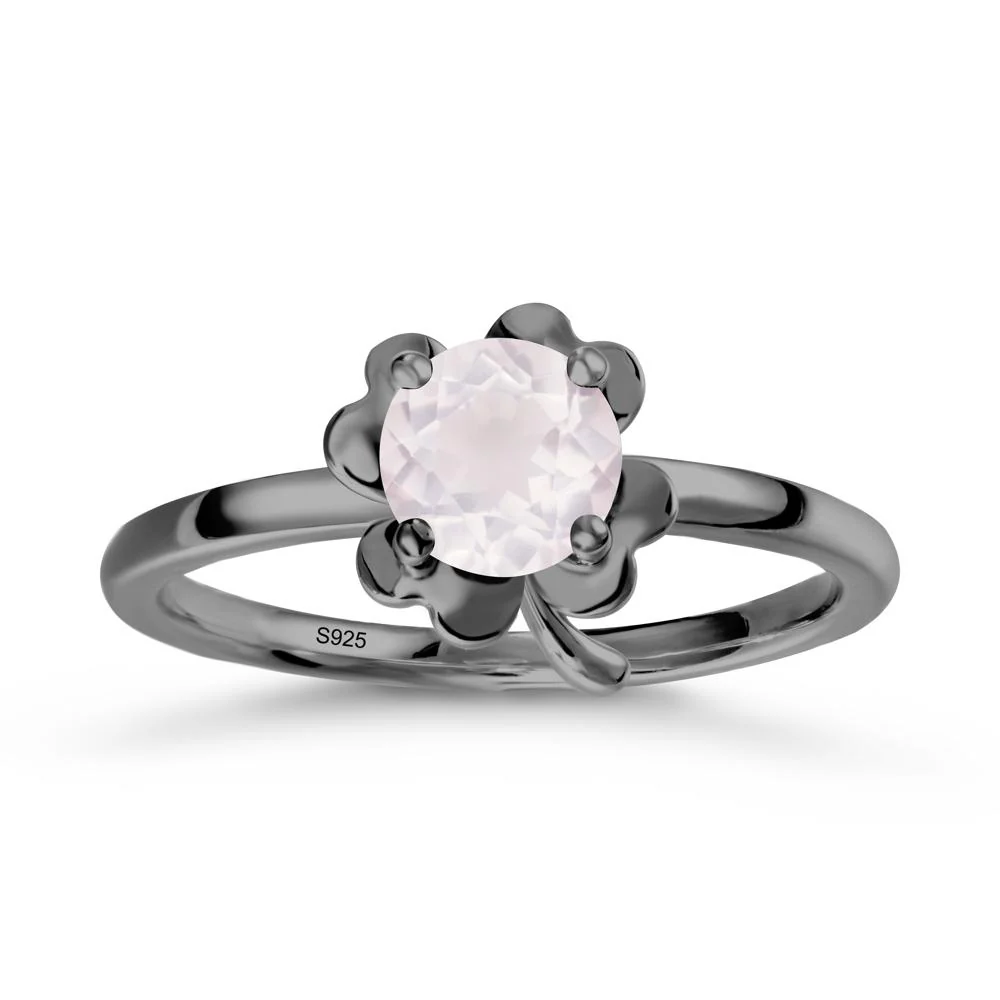 Rose Quartz Four Leaf Clover Creative Ring - Image 7