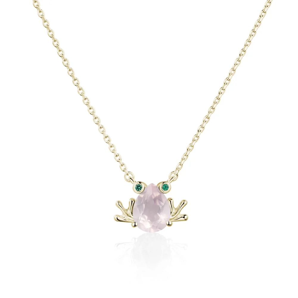 Rose Quartz Frog Necklace - Image 4