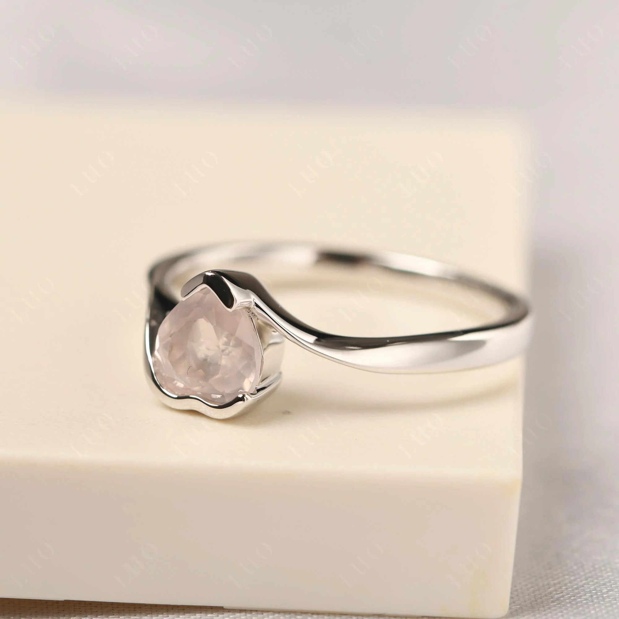 Rose Quartz Heart Ring - Image 11