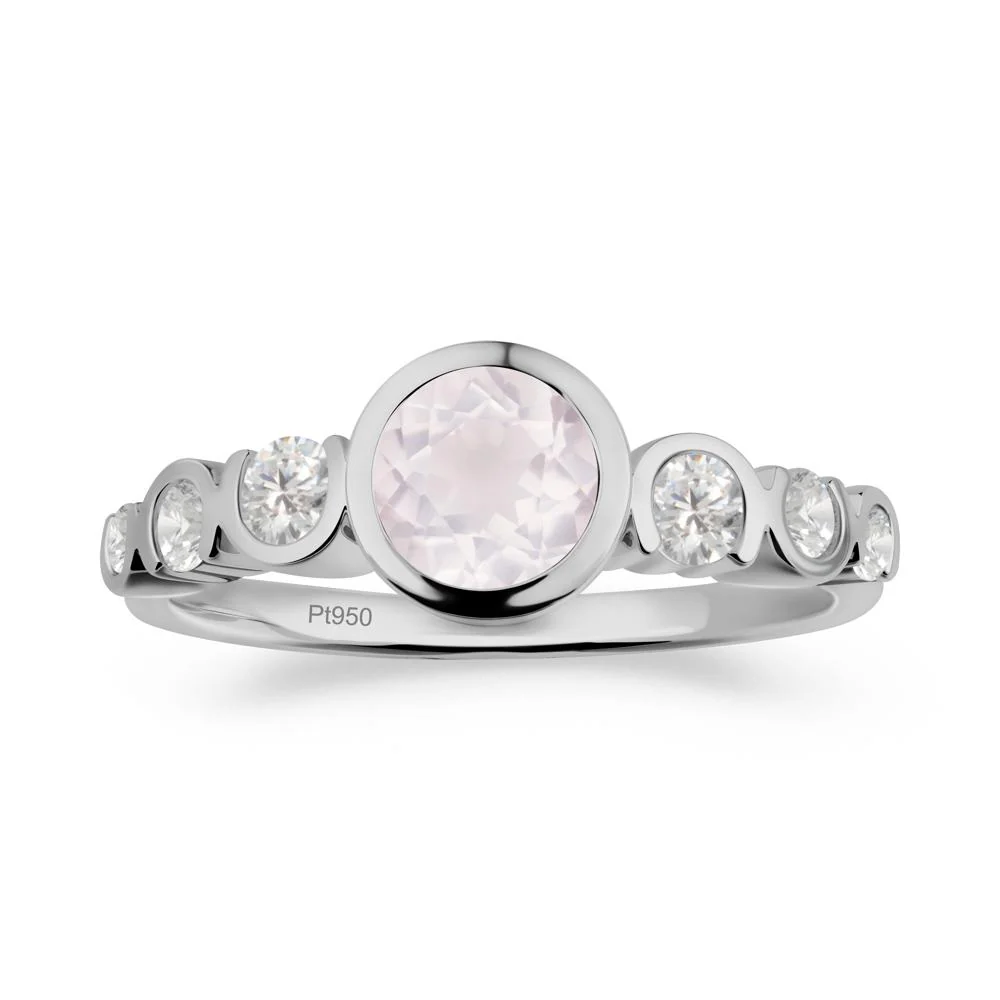 Rose Quartz Multi Stone Engagement Ring