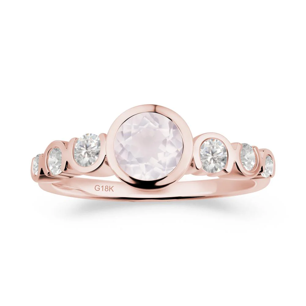 Rose Quartz Multi Stone Engagement Ring - Image 2