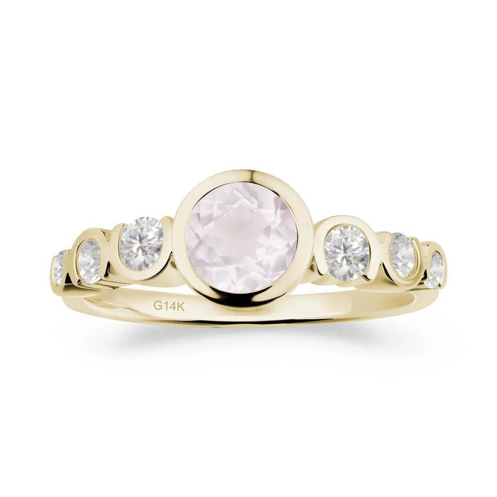 Rose Quartz Multi Stone Engagement Ring - Image 3