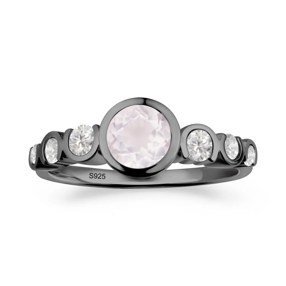 Rose Quartz Multi Stone Engagement Ring - Image 5