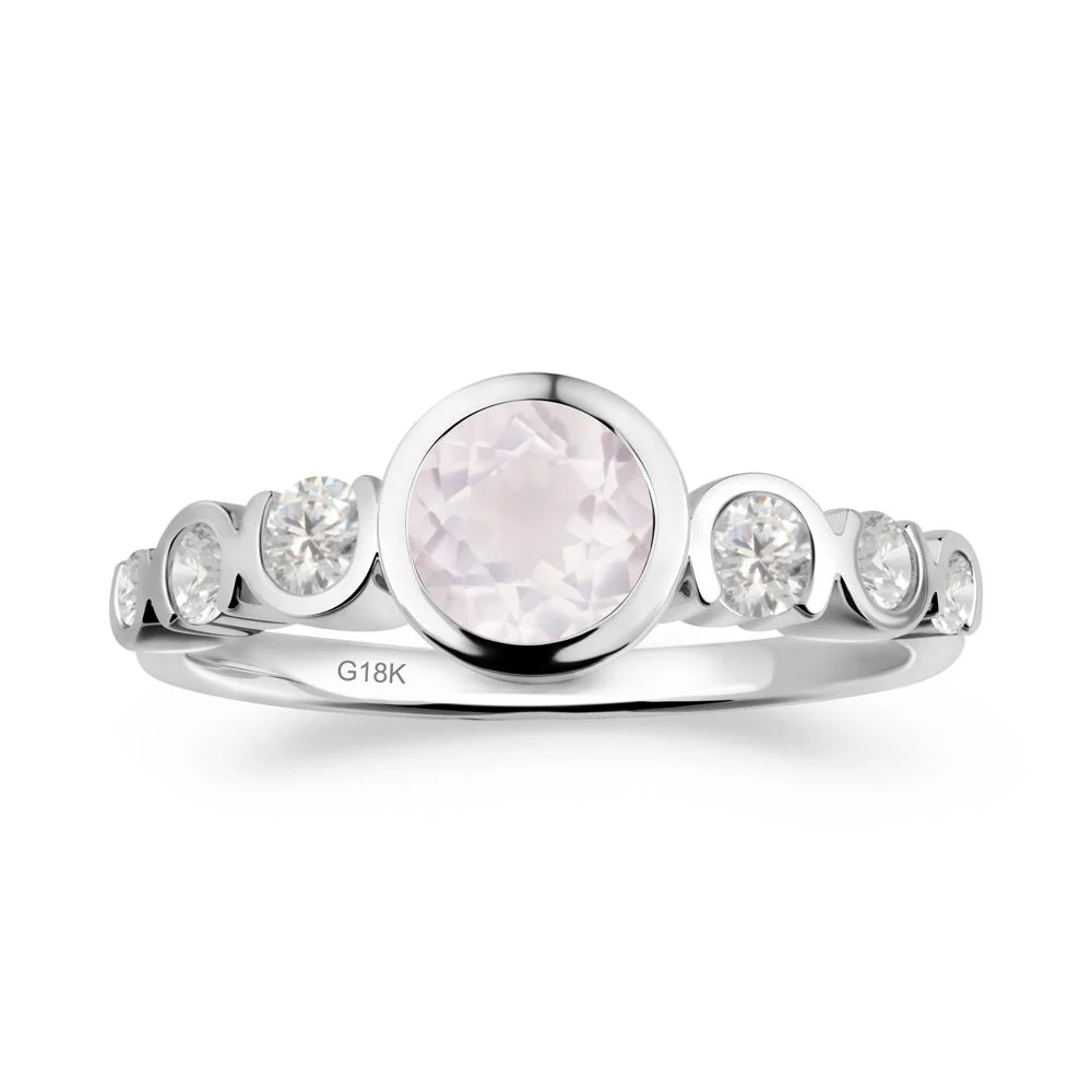 Rose Quartz Multi Stone Engagement Ring - Image 7