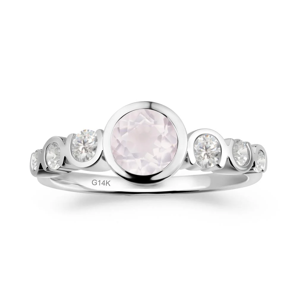 Rose Quartz Multi Stone Engagement Ring - Image 8