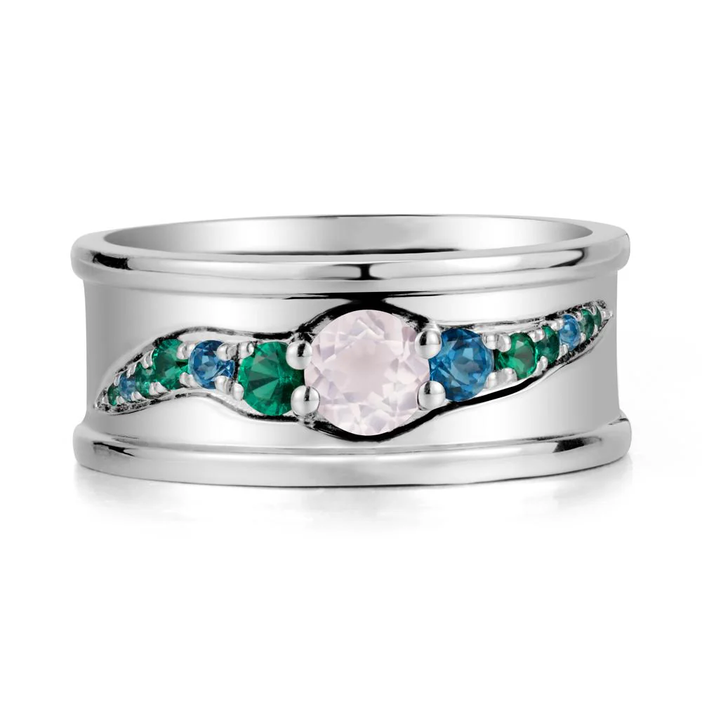 Rose Quartz Multi Stone Men Ring - Image 6