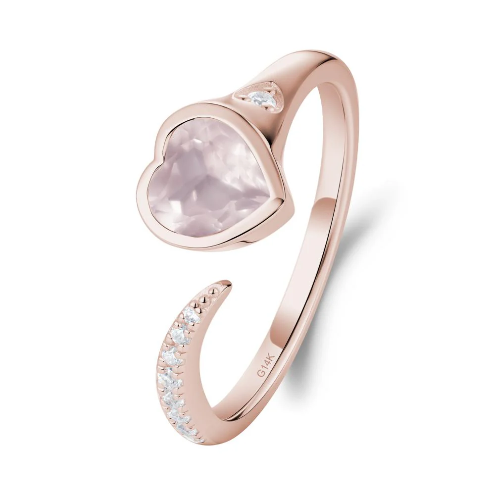 Rose Quartz Open Engagement Ring - Image 8