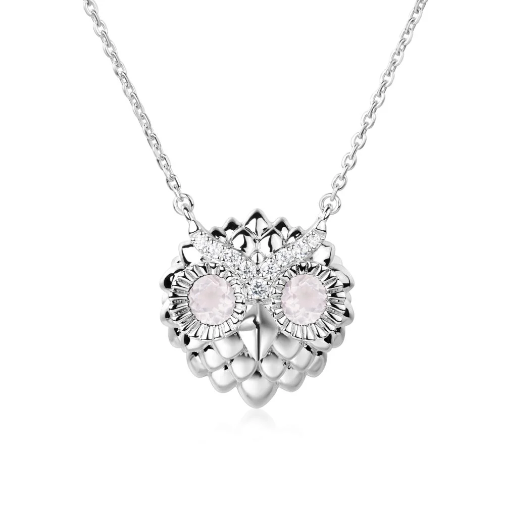 Rose Quartz Owl Necklace - Image 9