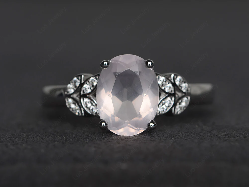 Classic Oval Rose Quartz Promise Ring