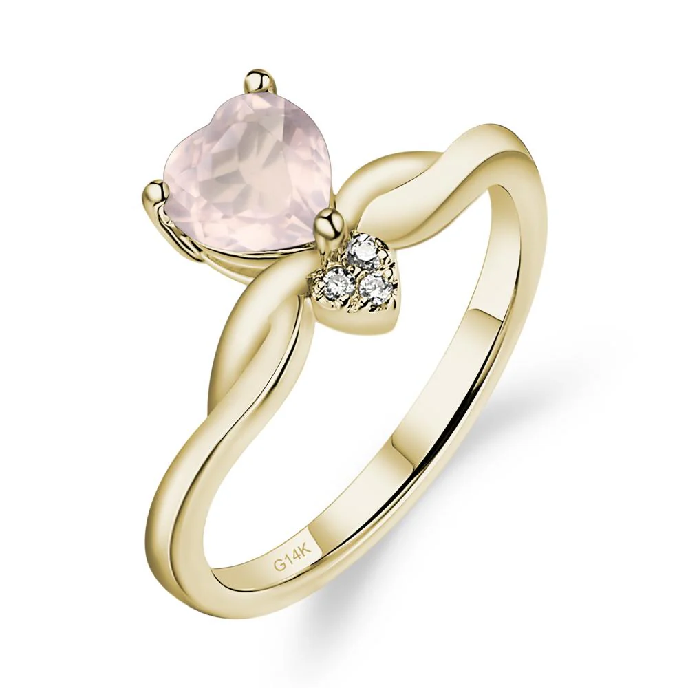 Rose Quartz Twisted Heart Ring - Image 4