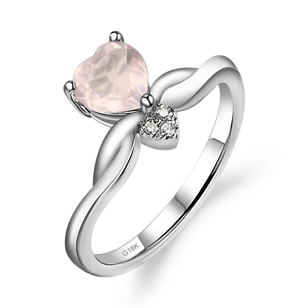 Rose Quartz Twisted Heart Ring - Image 7