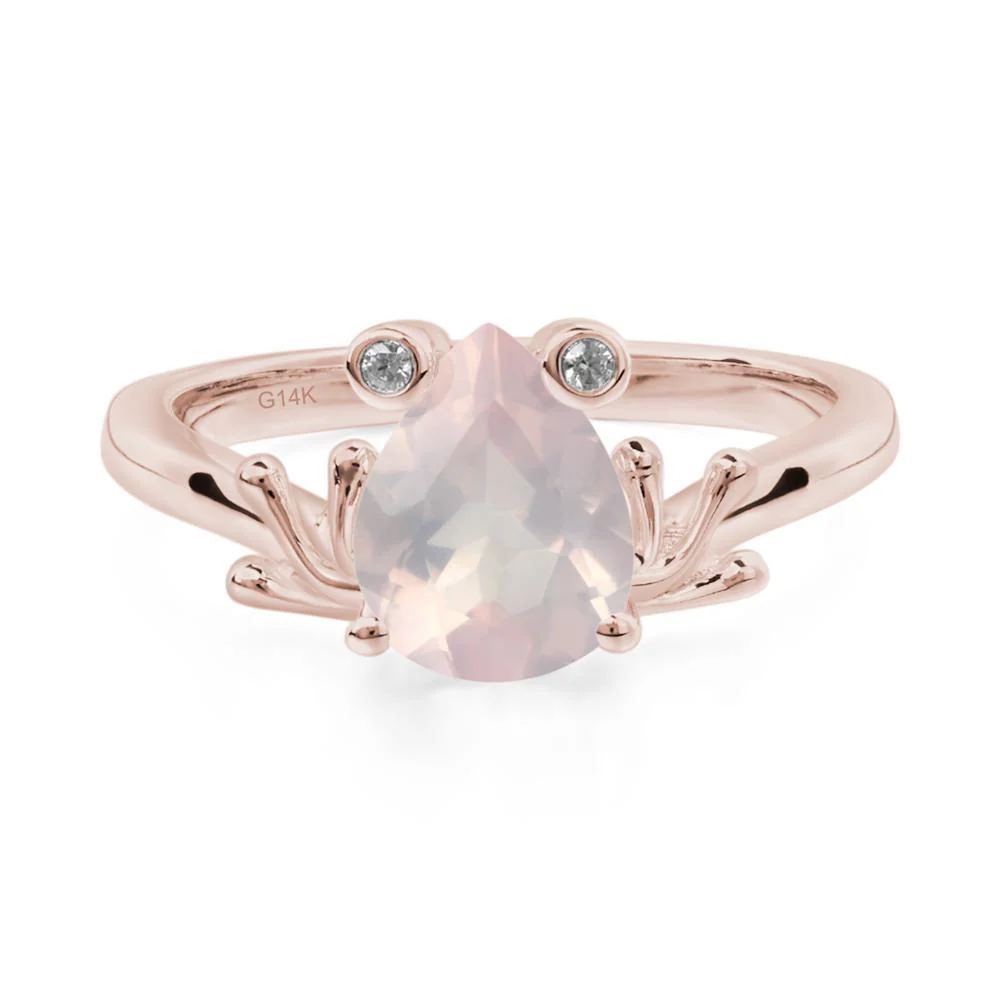 Rose Quartz Frog Engagement Ring - Image 4