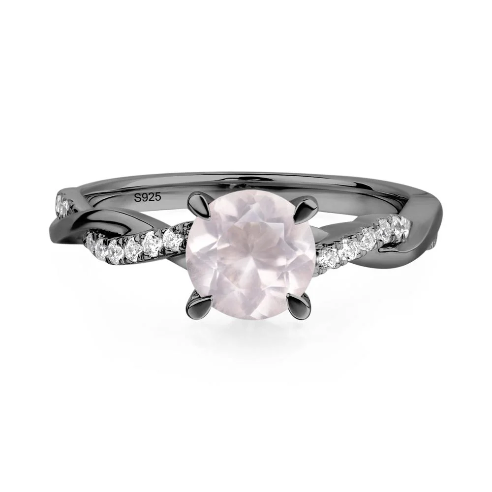 Rose Quartz Twist Engagement Ring - Image 2