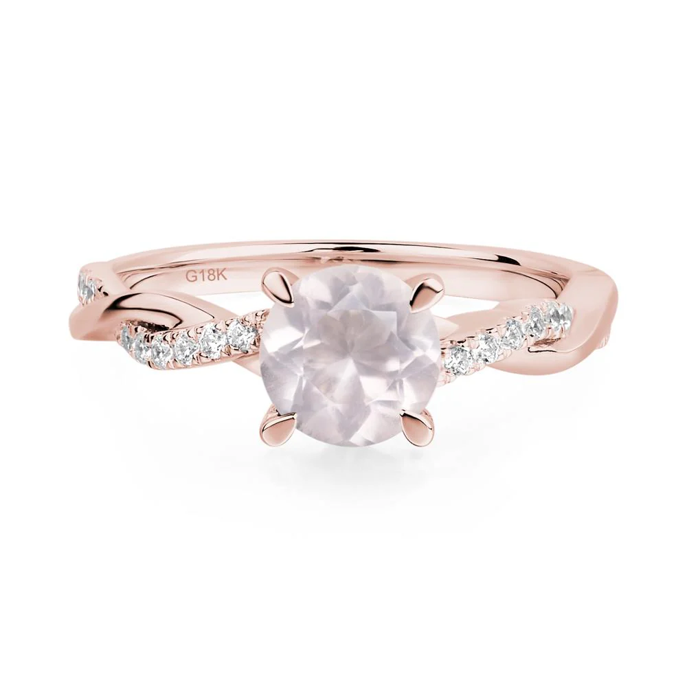 Rose Quartz Twist Engagement Ring - Image 8