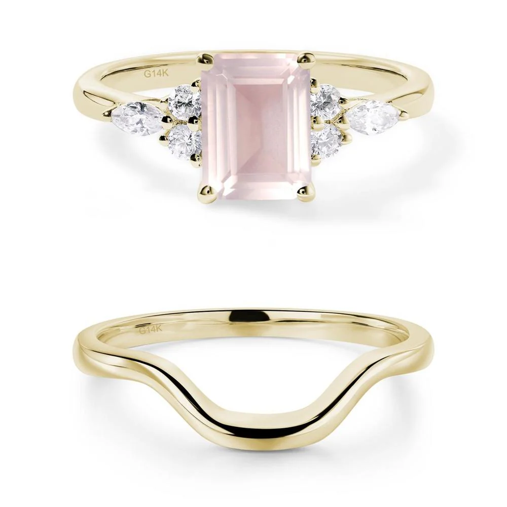 Simple Emerald Cut Rose Quartz Ring - Image 13