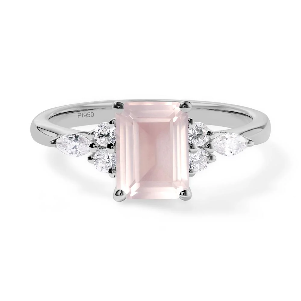 Simple Emerald Cut Rose Quartz Ring - Image 9