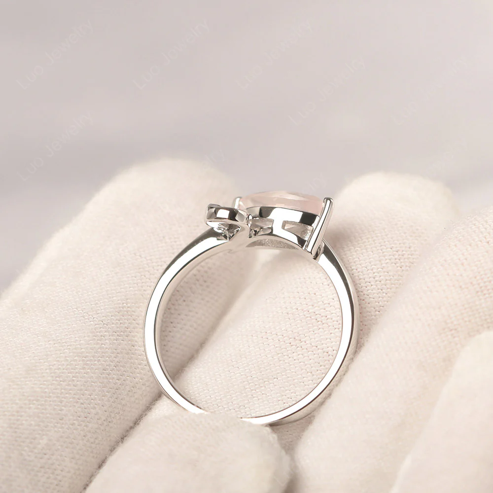Rose Quartz Swan Engagement Ring - Image 4