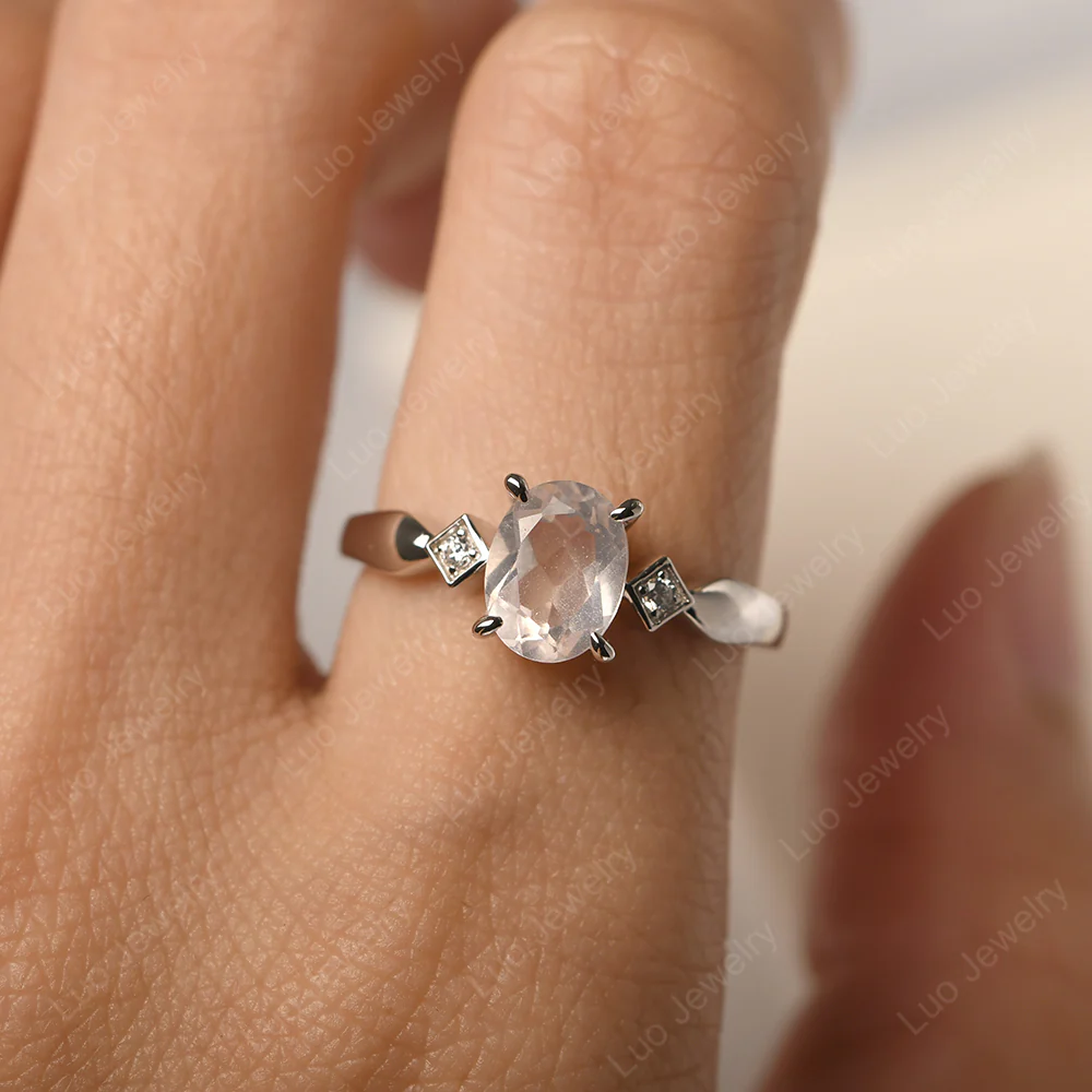 Antique Style Rose Quartz Ring - Image 5
