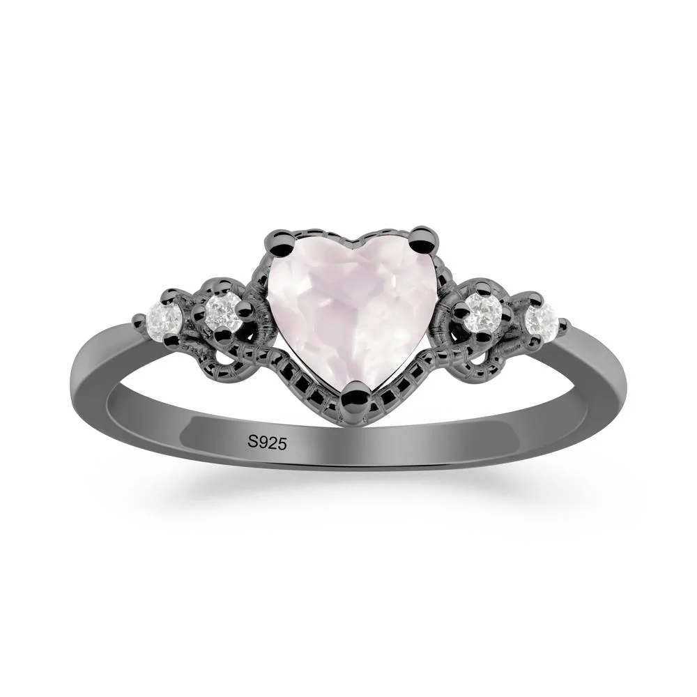 Rose Quartz Ring with Milgrain Halo - Image 4