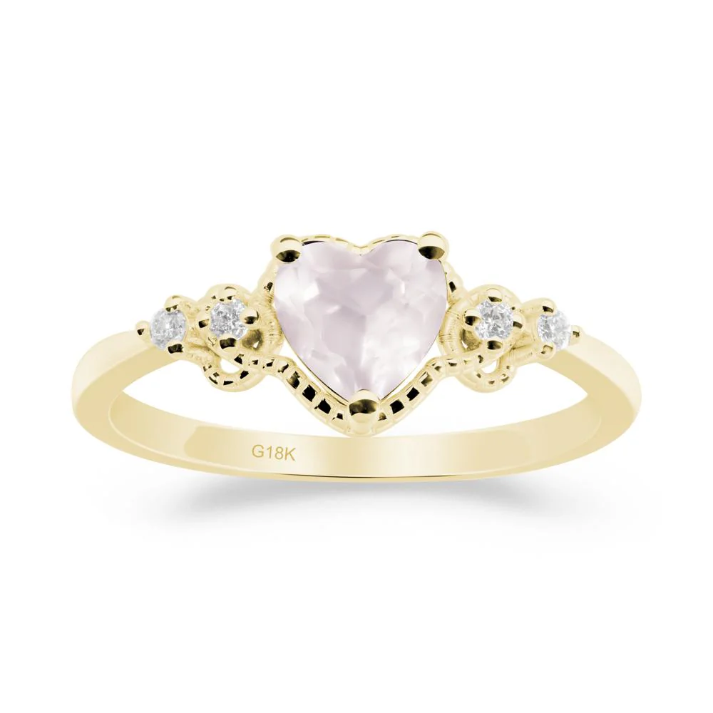 Rose Quartz Ring with Milgrain Halo - Image 5