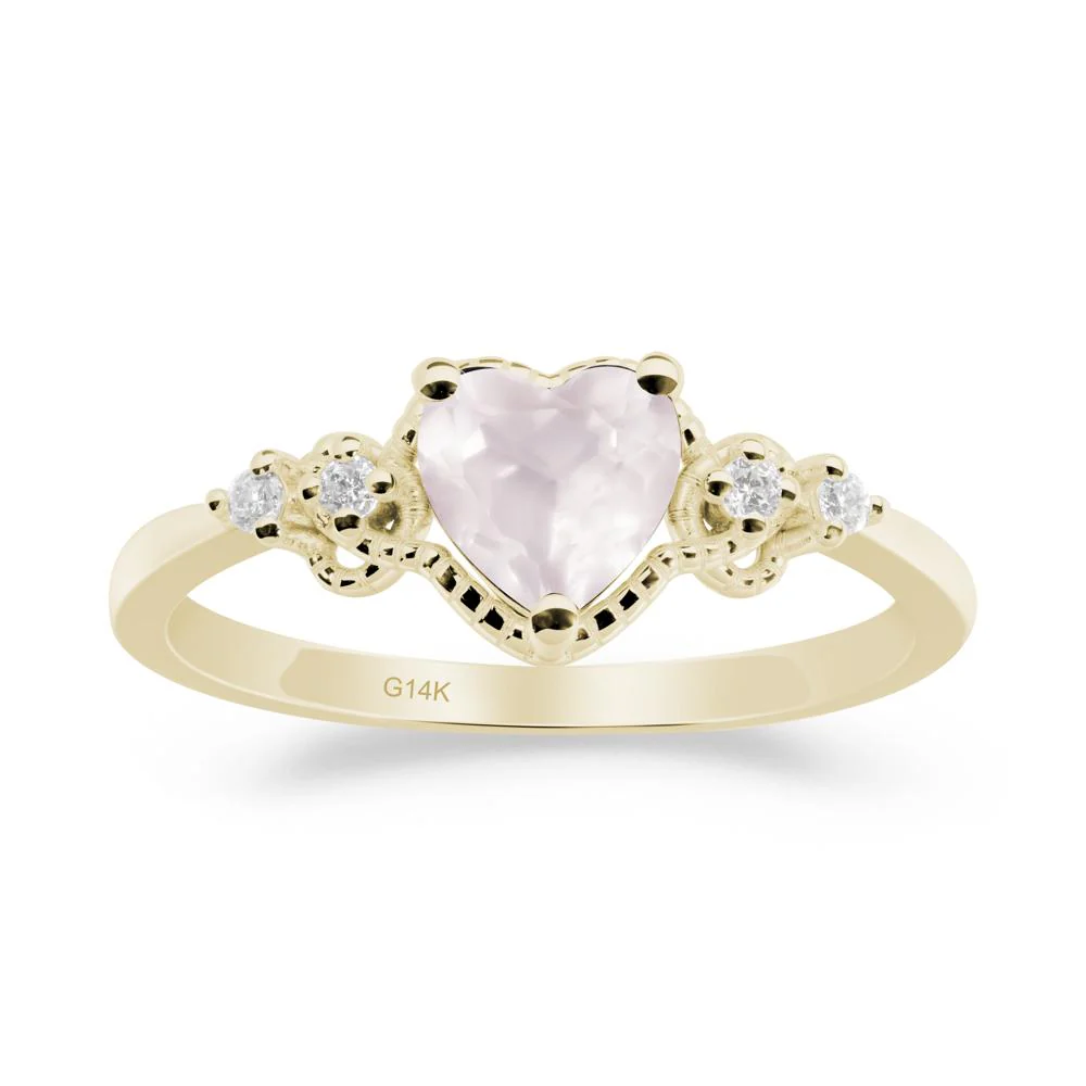 Rose Quartz Ring with Milgrain Halo - Image 7