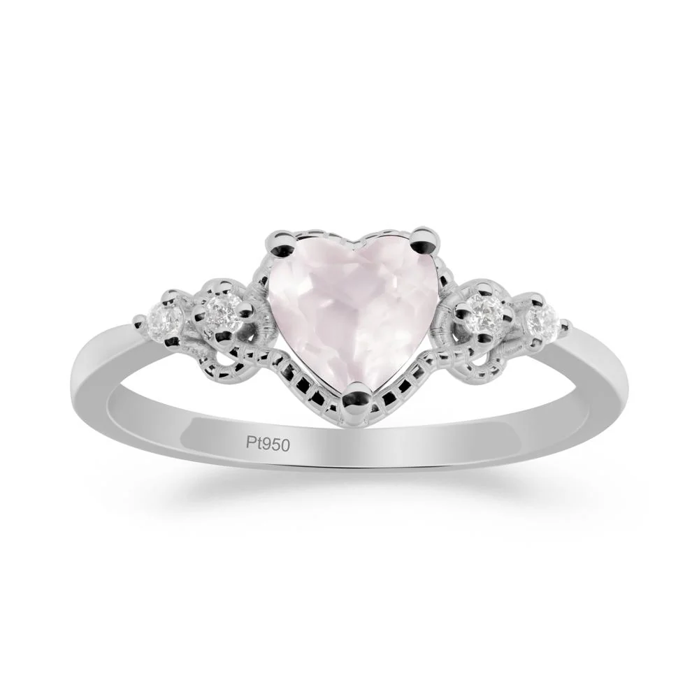 Rose Quartz Ring with Milgrain Halo - Image 9
