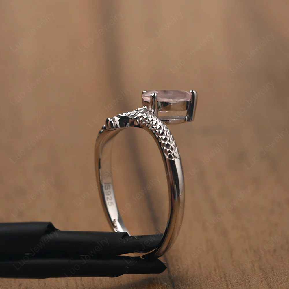 Rose Quartz Snake Ring - Image 5