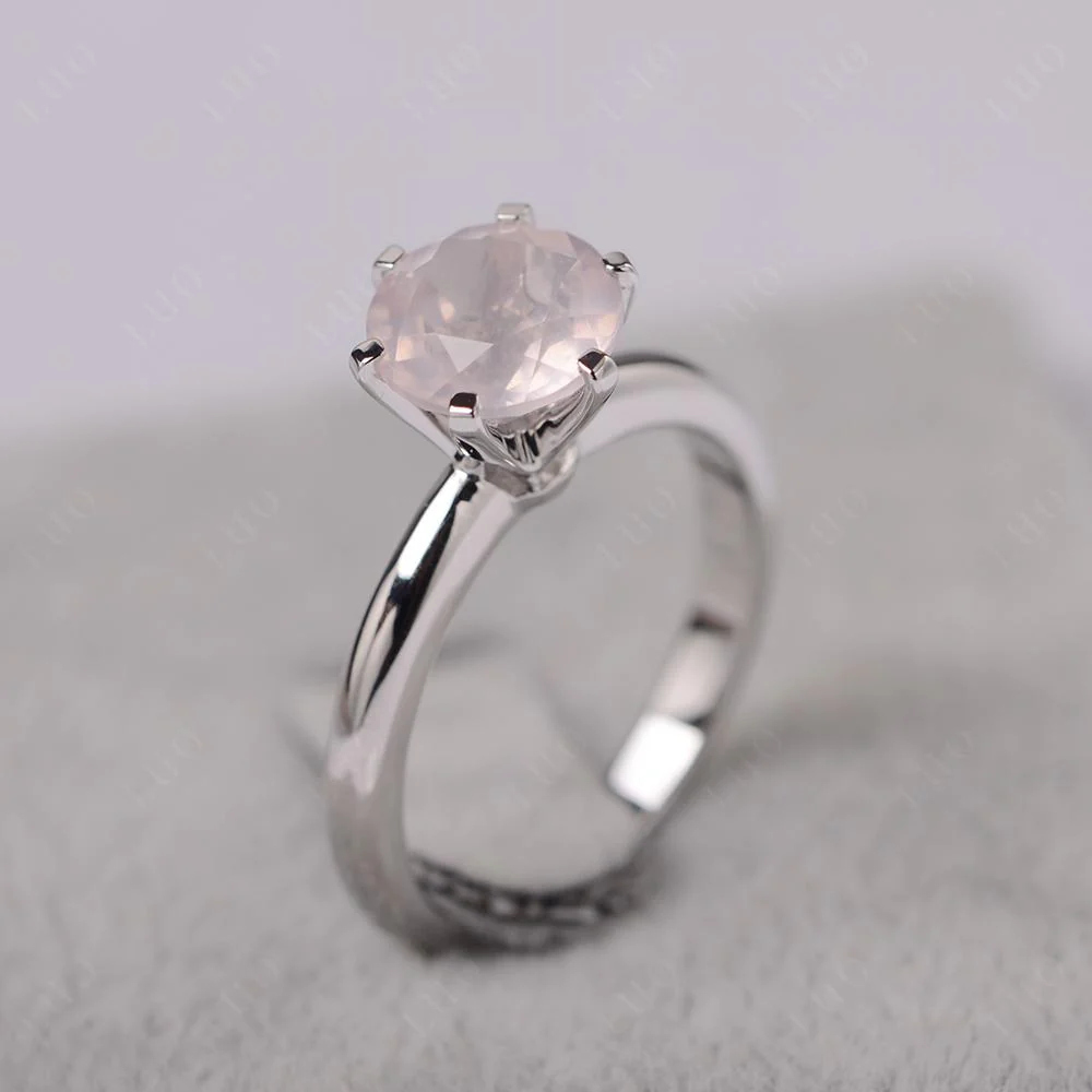 Rose Quartz Solitaire Engagement Ring - Image 11