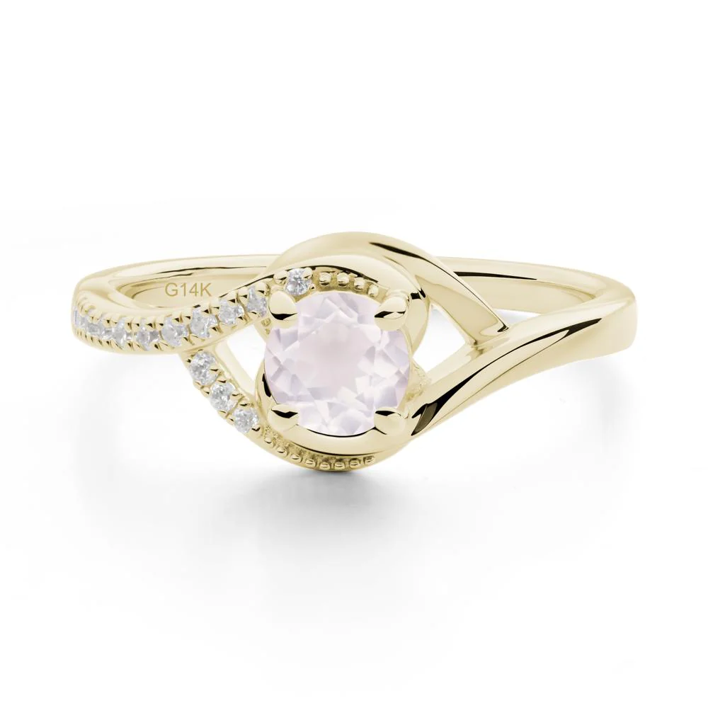 Rose Quartz Swirl Bypass Ring - Image 2