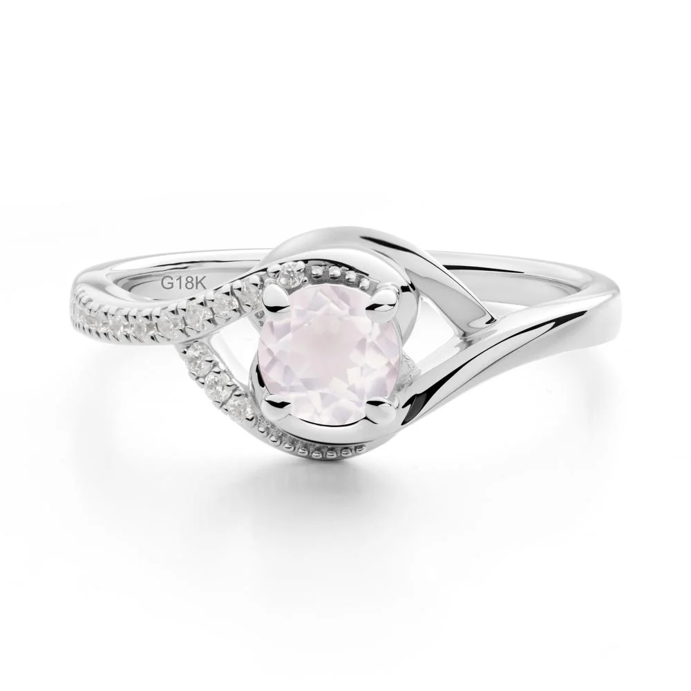 Rose Quartz Swirl Bypass Ring - Image 5