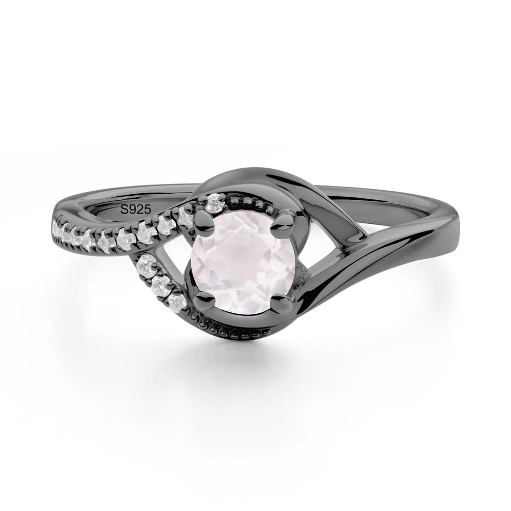 Rose Quartz Swirl Bypass Ring - Image 8