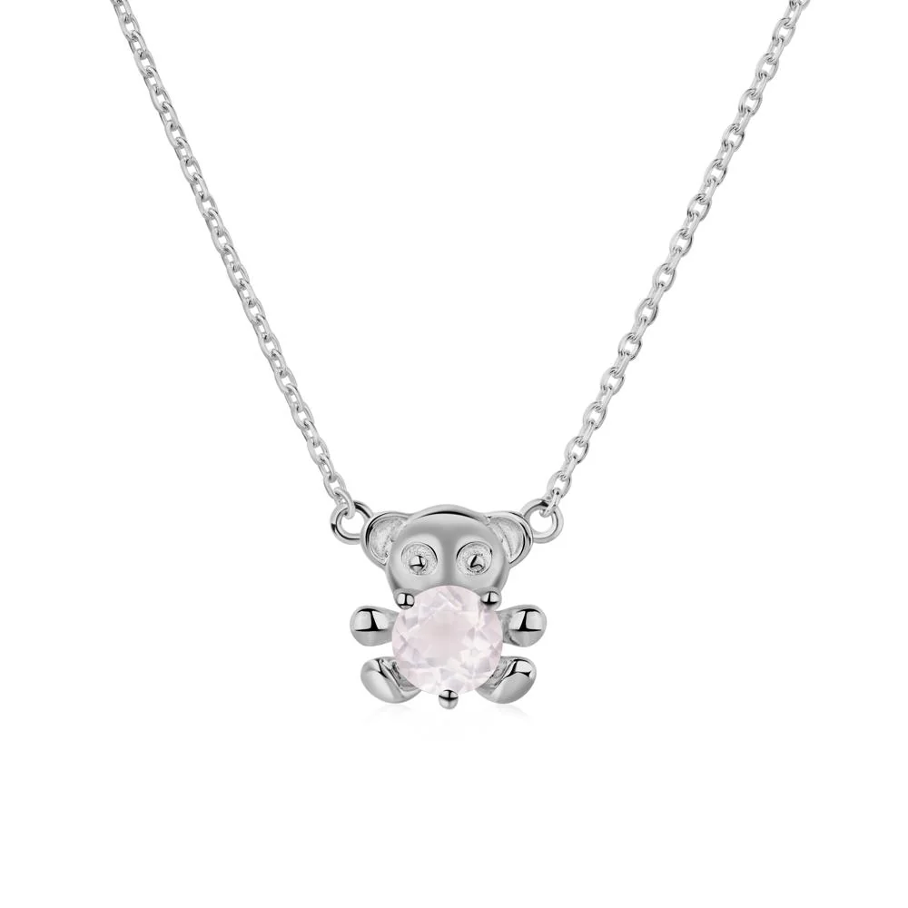 Rose Quartz Teddy Bear Necklace - Image 6